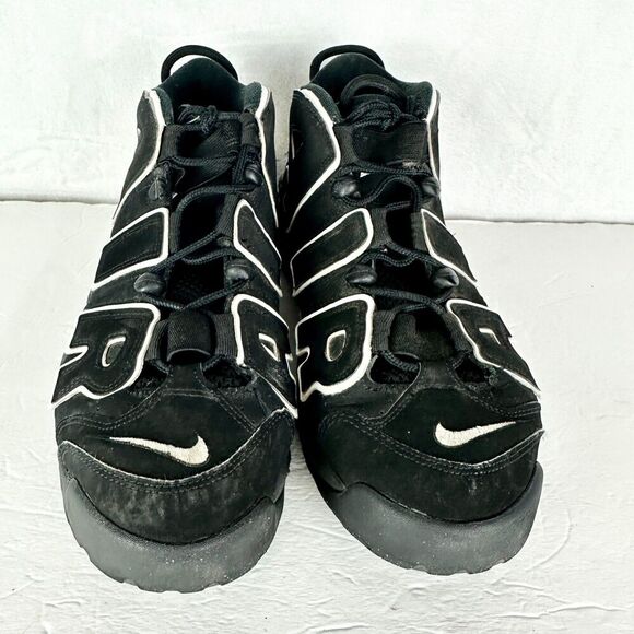 Nike Air More Uptempo Shoes Men's Size 10.5 414962-002 Black White Suede 2020 - Picture 4 of 8